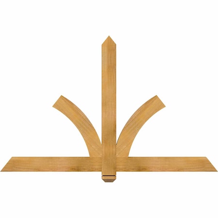 Ekena Millwork Redmond Rough Sawn Timber Gable Bracket, Western Red Cedar, 60"W x 38"H x 2"D x 4"F, 15/12 Pitch GBW060X38X0204RED00RWR